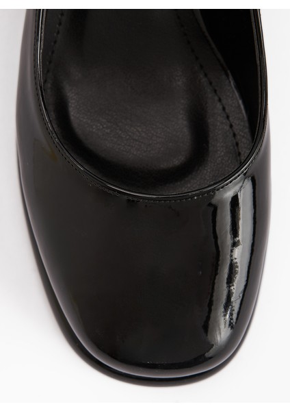 Junis Siyah Rugan Kadın Platform Topuklu Ayakkabı fırsatları