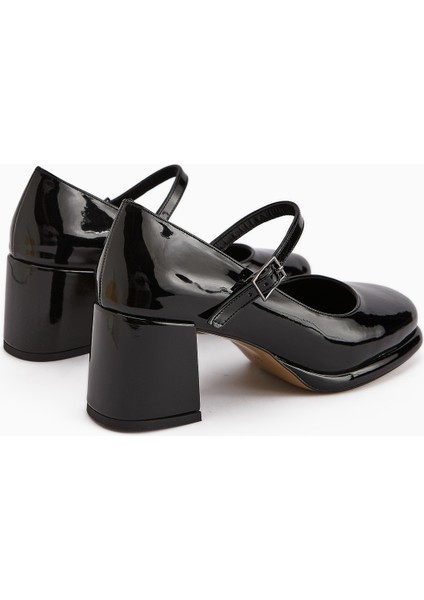 Junis Siyah Rugan Kadın Platform Topuklu Ayakkabı indirimleri