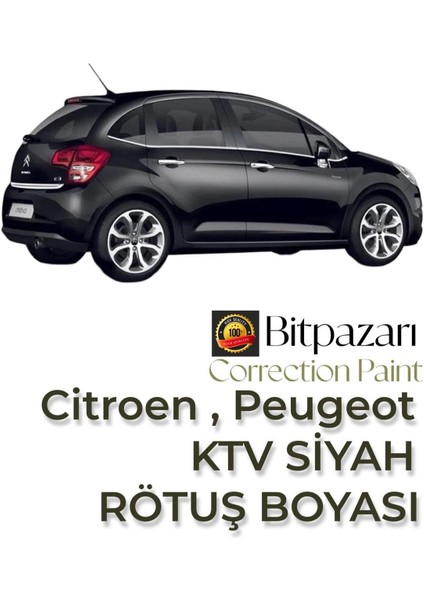 Citroen & Peugeot -Siyah - Ktv Özel Rötuş Boyası ( 20ML. )