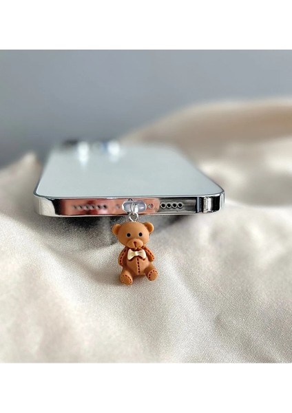 IPHONE Uyumlu Ayıcıklı Kawaii Tarz Şarj Giriş Koruma Charmı Telefon Charm modelleri