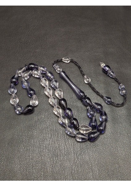 Siyah Şeffaf Renk Gözyaşı Damla Model Toz Kehribar Tesbih modelleri