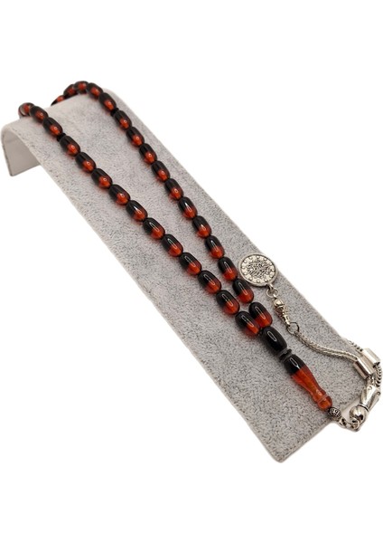 Özel Tasarım Çift Renk Kırmızı Siyah Uçak Camı Tesbih