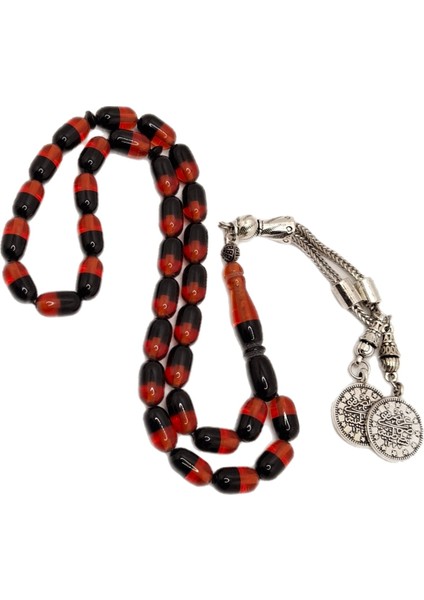 Özel Tasarım Çift Renk Kırmızı Siyah Uçak Camı Tesbih modelleri