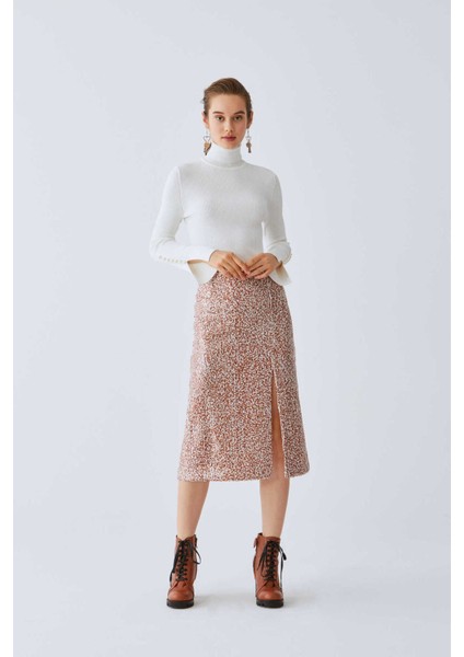 Yırtmaç Detaylı Renkli Etek Karamel K2015105_045 fırsatları