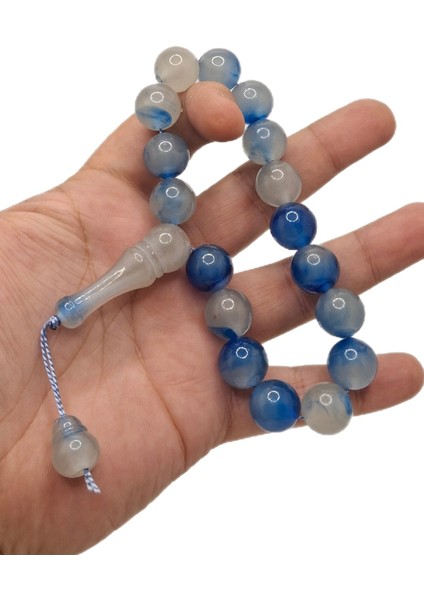 Karanlıkta Yeşil Parlayan Mavi Renkli Kedi Gözü Tesbih modelleri