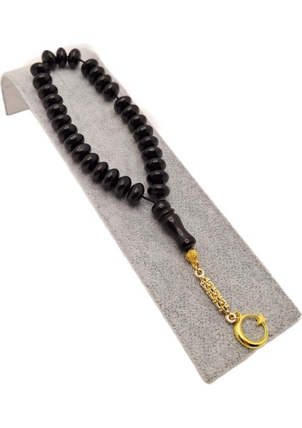 Altın Renk Kombinli Yassı Kesim Bilek Boy Oltu Taşı Tesbih fiyatları