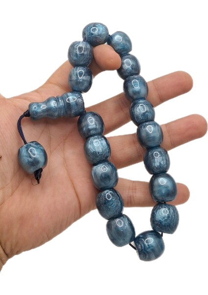 Büyük Boy Özel Model Uzay Mavisi Efe Maskot Toz Kehribar Tesbih