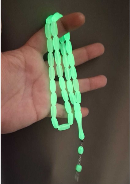 Kapsül Kesim Karanlıkta Yeşil Parlayan Kedi Gözü Tesbih