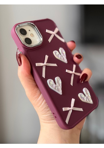 IPHONE 11 3D Fiyonk/kalp Dekorlu Kılıf modelleri