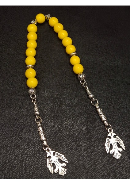 Mat Sarı Renk Özel Tasarım 15'li Zaza Model Cam Tesbih modelleri