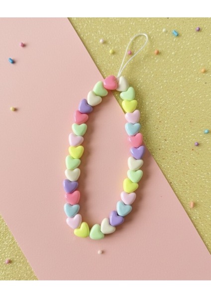 Renkli Kalp Boncuklu Telefon Charmı Telefon fiyatları