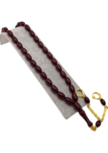 Osmanlı Bemzetme Vişne Renk Sıkma Kehribar Tesbih