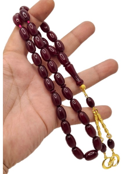 Osmanlı Bemzetme Vişne Renk Sıkma Kehribar Tesbih fiyatları