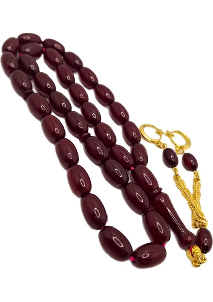 Osmanlı Bemzetme Vişne Renk Sıkma Kehribar Tesbih modelleri