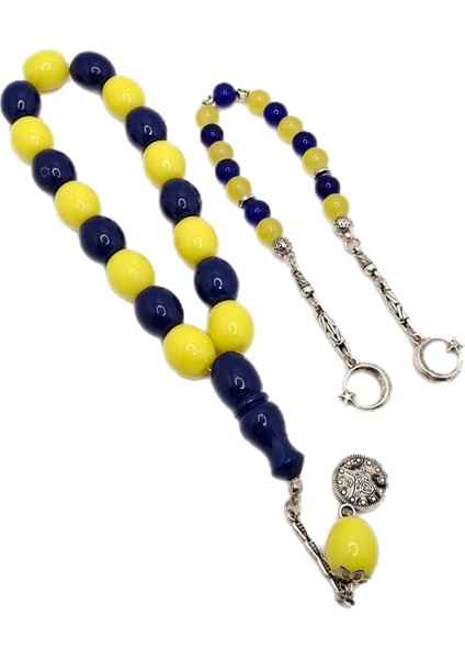 Sarı Lacivert Taraftar Maskot Efe Model ve Zaza Model Tesbih Seti