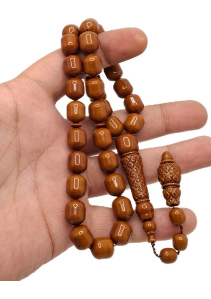 Uçlu Kapsül Kesim Karamel Imame Işlemeli Toz Kehribar Tesbih fiyatları