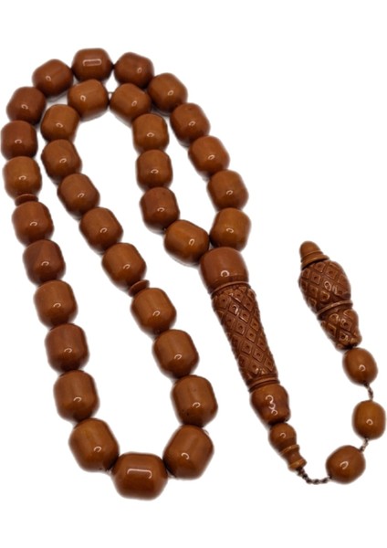 Uçlu Kapsül Kesim Karamel Imame Işlemeli Toz Kehribar Tesbih modelleri