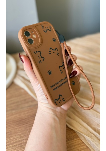 IPHONE 11 Ipli Kahverengi Kedi Desenli Kılıf fiyatları
