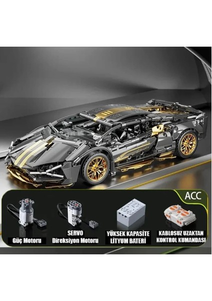 Çift Motorlu ve Kumandalı 1280 Parça Lamborghini Sian 1:14 Ölçekli Spor Araba Yapı Blokları Seti 3D Montaj Modeli Kiti, Gençler & Yetişkinler Için Mükemmel Hediye 14+ Yaş