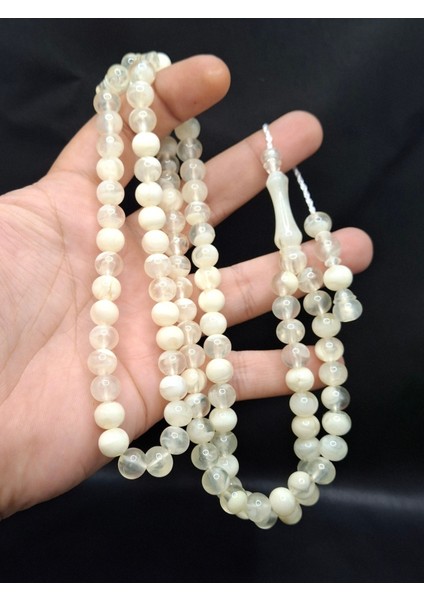 Beyaz Şeffaf Renk 99'lu Toz Kehribar Tesbih fiyatları