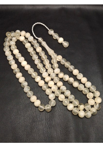 Beyaz Şeffaf Renk 99'lu Toz Kehribar Tesbih modelleri