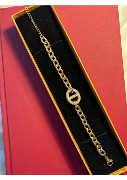 Çelik Elips Taşlı Bileklik Hediyelik modelleri