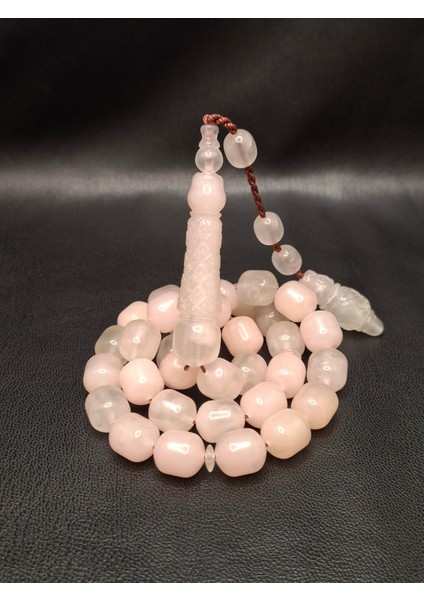 Toz Pembe Detaylı Karanlıkta Yeşil Parlayan Imame Işlemeli Kedi Gözü Tesbih fırsatları