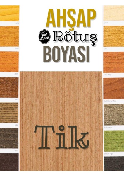 Ahşap Rötuş Boyası - Tik Renk - 25ML , Fırçalı Cam Şişede Mobilya Masa Sandalye Sehpa Çizik Onarıcı