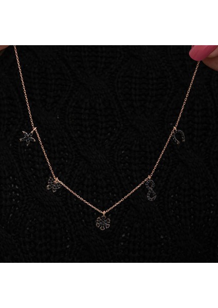 925 Ayar Gümüş Rose Şans Kadın Kolye T8664 (292292) modelleri