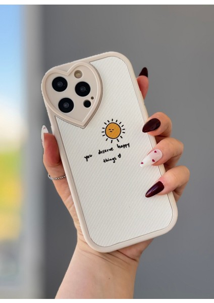 IPHONE 15 Promax Kalp Detay Güneş ve Yazı Detaylı Kılıf