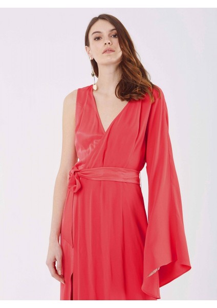 Tek Kol Yırtmaçlı Elbise Fuşya Y9911313_003 fiyatları