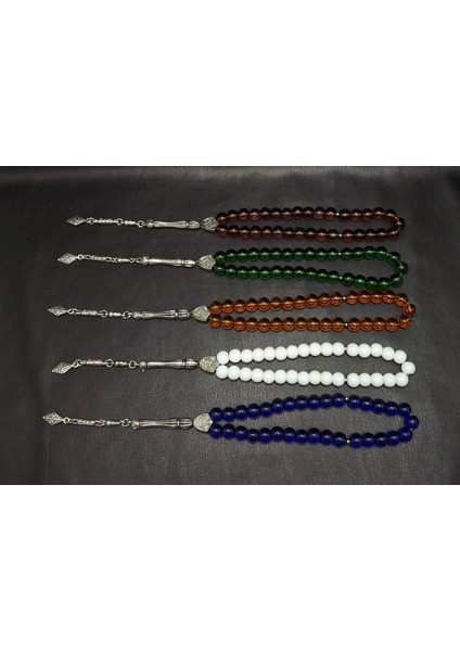 5'li Renkli Cam Doğal Taş Tesbih Seti modelleri