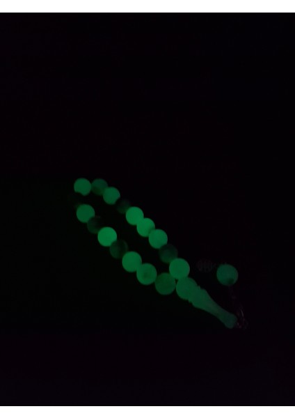 Karanlıkta Yeşil Parlayan Yeşil Desenli Püsküllü Kedi Gözü Tesbih