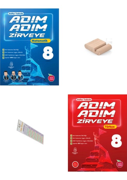 8.sınıf Adım Adım Zirveye Matematik Türkçe Soru Bankası 2026 Lgs +Telefon Tutucu+Çözüm Ayracı