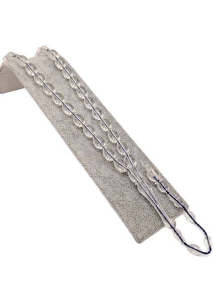 Lacivert Ip Geçişli Şeffaf Beyzi Kesim Toz Kehribar Tesbih