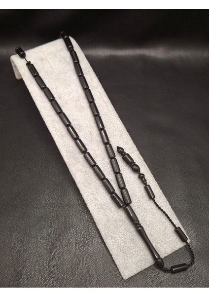 Siyah Renk Sistemli Kesme Kesim Toz Kehribar Tesbih