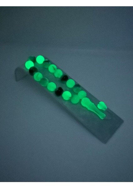 Karanlıkta Yeşil Parlayan Siyah Renkli Kedi Gözü Tesbih