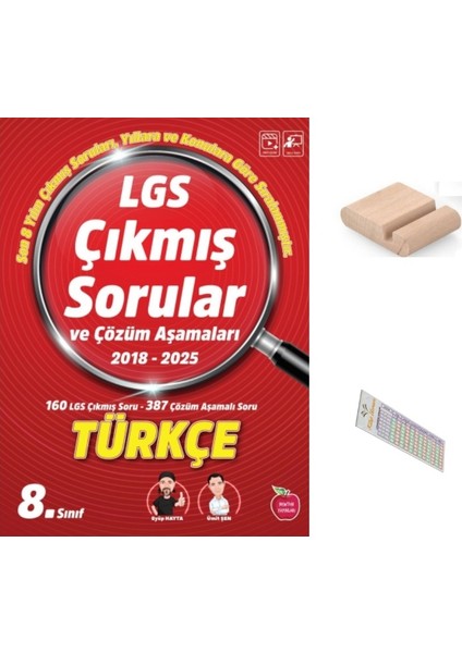 Lgs Türkçe Çıkmış Sorular ve Çözüm Aşamaları 2018-2025 ( Yıllara ve Konulara Göre) +Telefon Tutucu