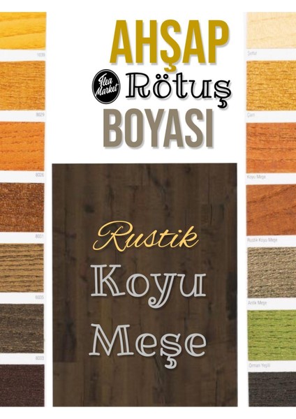 Ahşap Rötuş Boyası - Rustik Koyu Meşe - 25ML , Fırçalı Cam Şişede