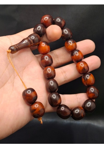 Turuncu Kahverengi 17'li Maskot Model Toz Kehribar Tesbih fiyatları