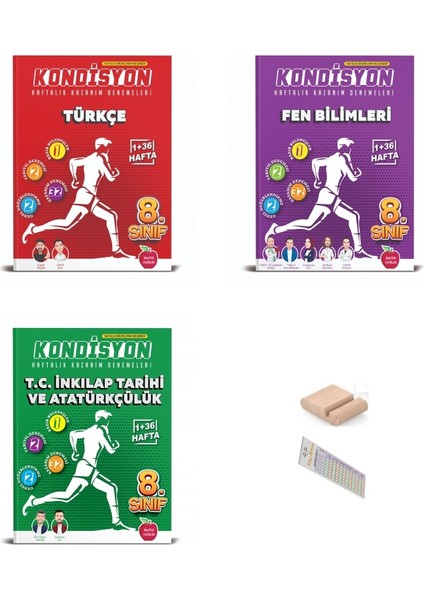 8.sınıf Kondisyon Haftalık Inkilap Türkçe Fen Kazanım Denemeleri 2026 Lgs +Telefon Tutucu