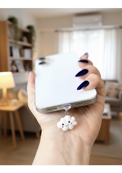 Bulut Smile Iphone Şarj Girişi Koruma / Şarj Giriş Koruyucu /tozluk Y2K Kawaii Tarz modelleri