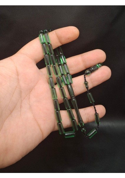 Içi Siyah Yeşil Renk Kesme Kesim Toz Kehribar Tesbih fiyatları