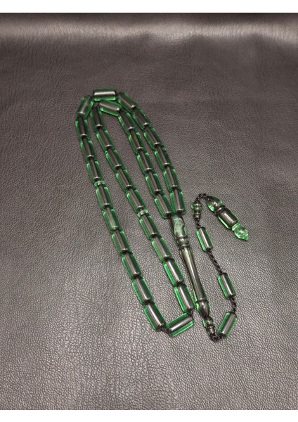 Içi Siyah Yeşil Renk Kesme Kesim Toz Kehribar Tesbih modelleri