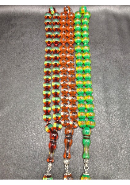 3'lü Rengarenk Özel Sürmeli Toz Kehribar Tesbih Seti fırsatları