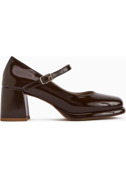 Junis Kahve Rugan Kadın Platform Topuklu Ayakkabı fiyatları