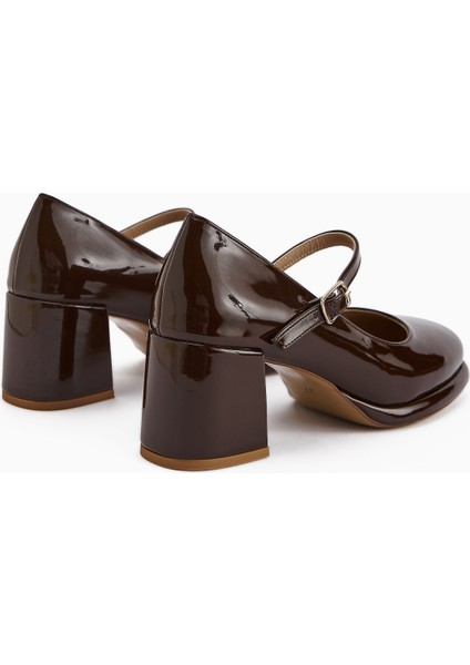 Junis Kahve Rugan Kadın Platform Topuklu Ayakkabı indirimleri