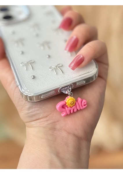 Miraztasarım Typ-C Uyumlu Kawaii Tarz Kalp Şarj Giriş Koruma Charmı Telefon Charm Typ-C Şarj2 modelleri