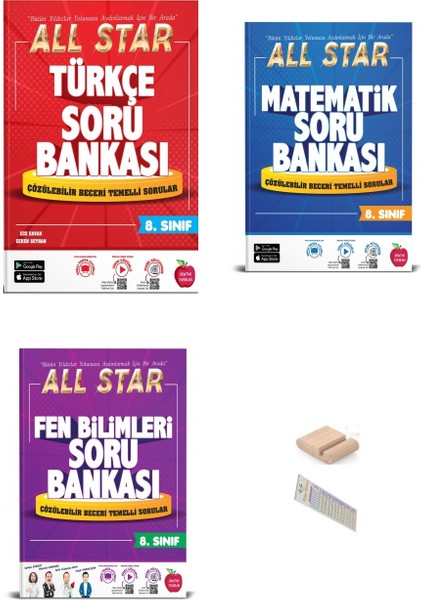 8.sınıf Allstar Türkçe Matematik Fen Bilgisi Soru Bankası 2026 Lgs +Telefon Tutucu+Çözüm Ayracı