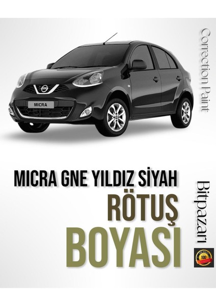 Nıssan Mıcra Yıldız Siyah Gne - Profesyonel Çizik Giderici Rötüş Boyası 20ML.